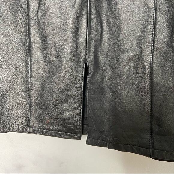 Vintage Jacqueline Ferrar Leather Skirt Black 80s Concert Grunge Goth Size 2 - Picture 6 of 11